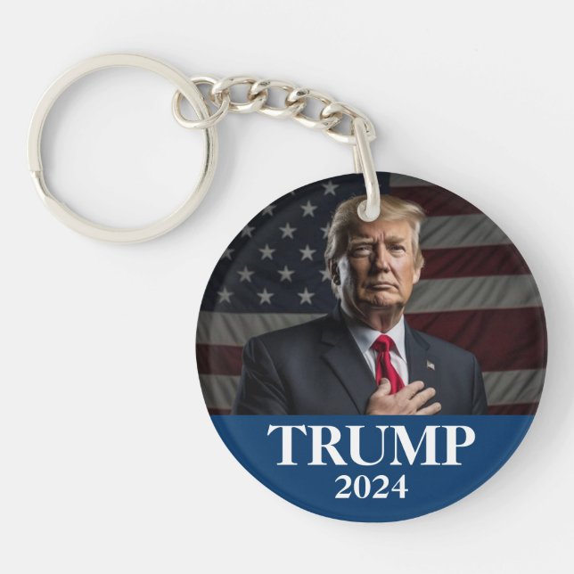 Porte-clefs Photo Donald Trump - Président - assez dit (Devant)