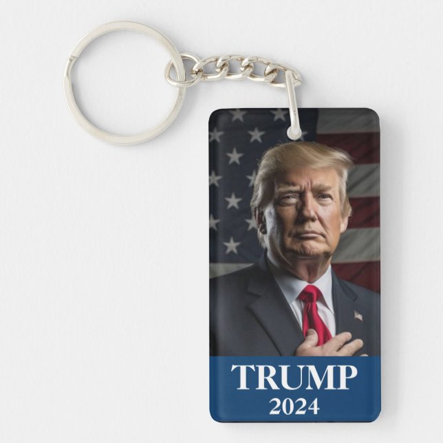 Porte-clefs Photo Donald Trump - Trump 2024 Garder l'Amérique  (Devant)