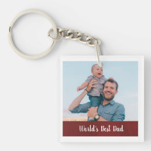 Porte-clefs Photo double face Meilleur Papa du Monde