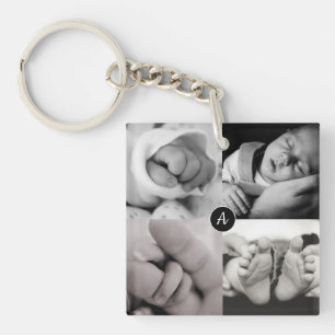 Porte-clefs Photo du bébé Nom initial Date de naissance