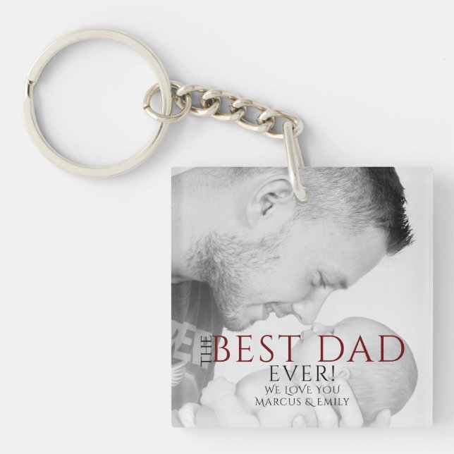 Porte-clefs Photo du Meilleur Père Ever Typografy Father's Day (Devant)