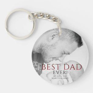 Porte-clefs Photo du Meilleur Père Ever Typografy Father's Day