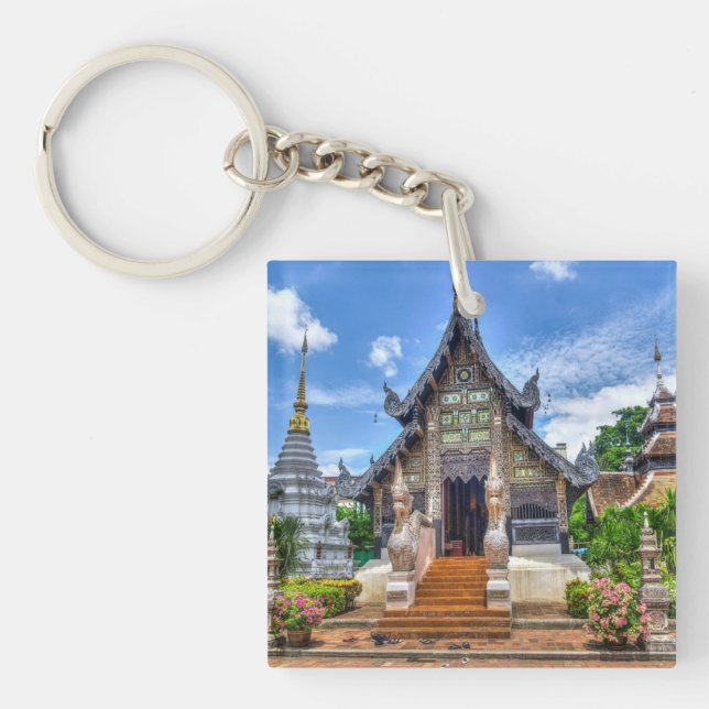 Porte-clefs Photo du temple de Chiang Mai (Devant)