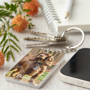 Porte-clefs Photo et aquarelle Cocker Spaniel Personnaliser