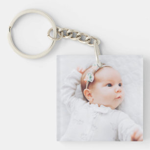 Porte-clefs Photo Et Informations Simple Contemporaines Pour B