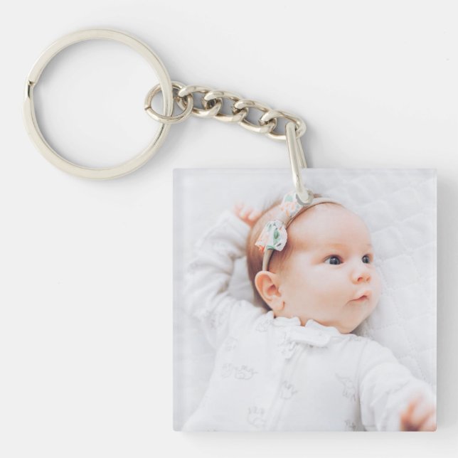 Porte-clefs Photo Et Informations Simple Contemporaines Pour B (Devant)