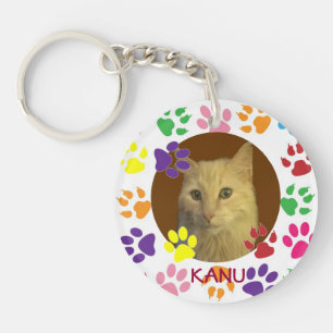 Porte-clefs Photo et nom de l'animal favori personnalisé