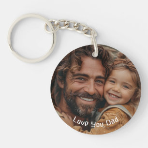 Porte-clefs Photo et texte personnalisés - Fête des Pères