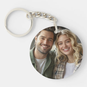 Porte-clefs Photo et texte recto verso personnalisés