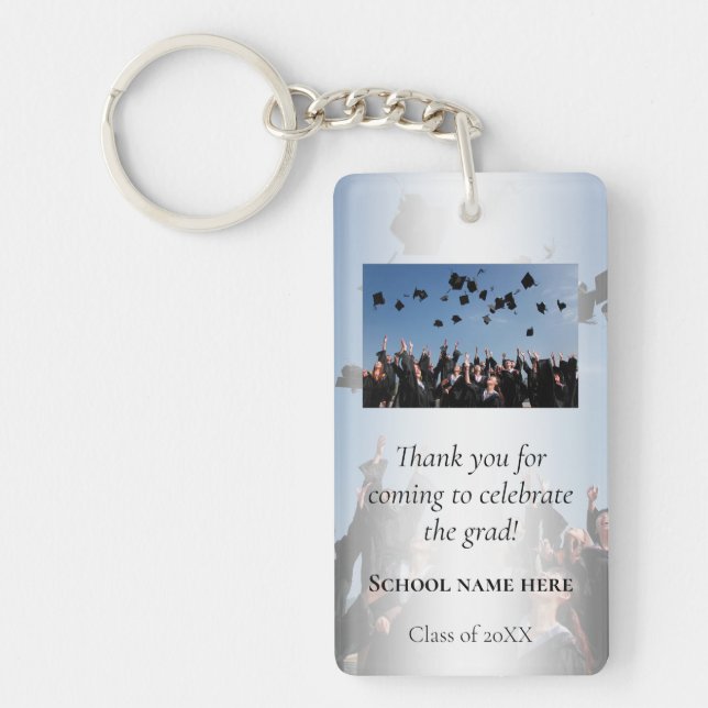 Porte-clefs Photo Graduation Merci Favor Cadeau (Devant)
