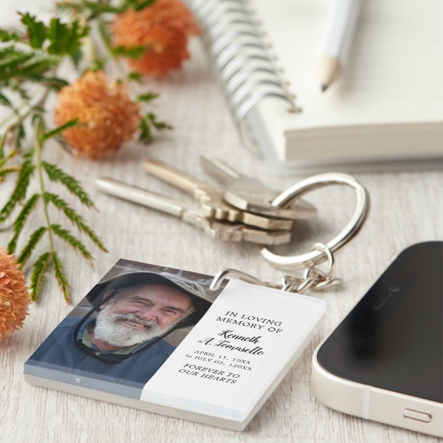 Porte-clefs Photo Mémorial Classique En Souvenir Affectueux (Devant Droit)