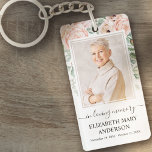 Porte-clefs Photo Mémorial En Mémoire D'Amour Blush Rose Flora<br><div class="desc">Porte-clés du mémorial de photos florales pour célébrer la vie de votre être cher. Le design modèle peut facilement être personnalisé avec votre propre photo et texte pour créer un hommage spécial à votre être aimé ou dans le cadre de leurs funérailles,  mémorial,  ou célébration de la vie.</div>