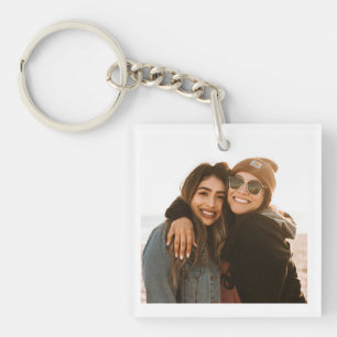 Porte-clefs Photo minimaliste personnalisé des meilleures amie