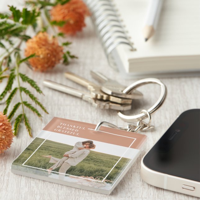 Porte-clefs Photo moderne de Family | Thankful (Devant Droit)