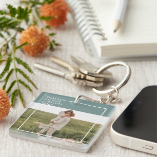Porte-clefs Photo moderne Green Famille Jolie Cadeau