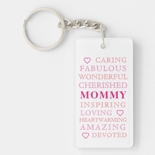 Porte-clefs Photo Mommy Modern Typographie (Devant)