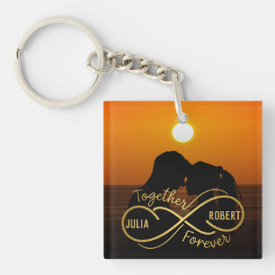 Porte-clefs Photo personnalisé ensemble pour toujours la Saint