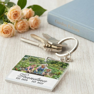 Porte-clefs Photo personnalisé Grand-mère établie Souvenir de 