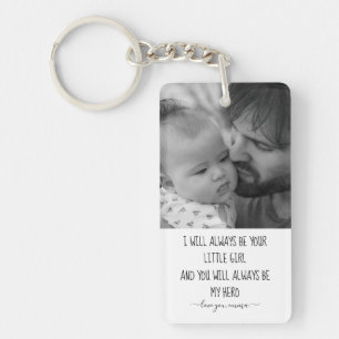 Porte-clefs Photo personnalisé noir et blanc moderne, Fête des