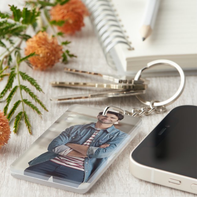 Porte-clefs Photo personnalisée (Devant droit)