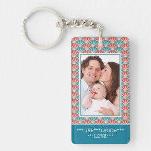 Porte-clefs Photo personnalisée à deux portraits avec Motif dé