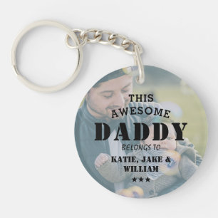 Porte-clefs Photo personnalisée Cette super DADDY appartient 