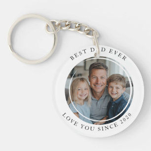 Porte-clefs Photo personnalisée de Best papa Ever