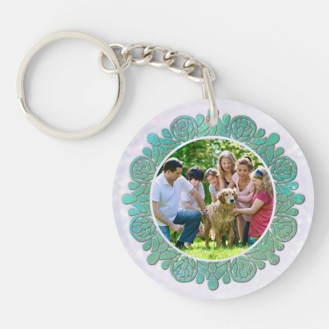 Porte-clefs Photo personnalisée de la famille avec élégante Ma (Devant)