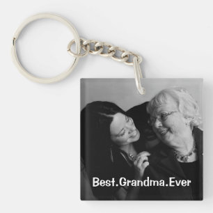 Porte-clefs Photo personnalisée de la meilleure grand-mère j