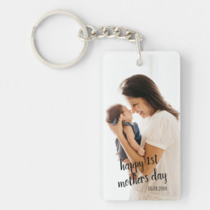 Porte-clefs Photo personnalisée et maman du texte