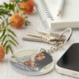 Porte-clefs Photo personnalisée Je t'aime Maman Grey