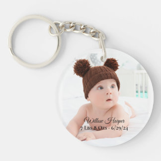 Porte-clefs Photo personnalisée Naissance Baby Keepsaké