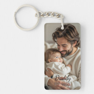 Porte-clefs Photo personnalisée "PAPA" Moderne