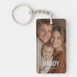 Porte-clefs Photo personnalisée "PAPA" Moderne