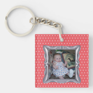 Porte-clefs Photo personnalisée pour bébé en Fancy Silver Fram