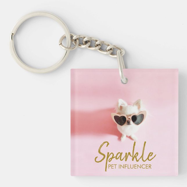 Porte-clefs Photo personnalisée Social Media Scannable QR Code (Devant)