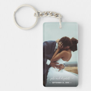 Porte-clefs Photo personnalisée Texte Mariage Couple Keepsaké