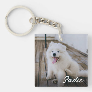 Porte-clefs Photo simple personnalisée avec deux animaux