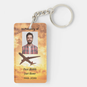 Porte-clefs Photo souvenir mémorial pilote d'avion en vol