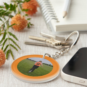 Porte-clefs Photo Sport rond Orange