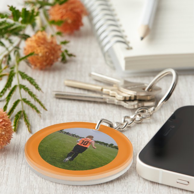 Porte-clefs Photo Sport rond Orange (Devant Droit)