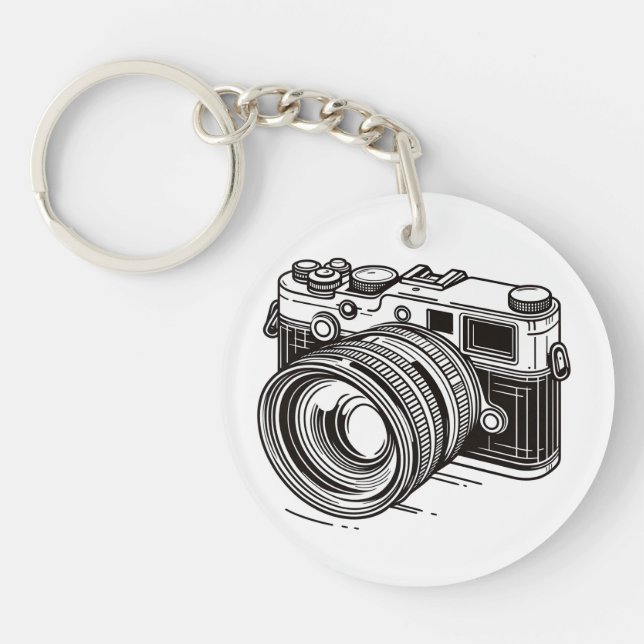 Porte-clefs Photographe noir reflex photo (Devant)