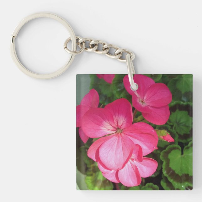 Porte-clefs Photographie rose florale (Devant)