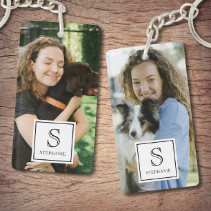 Porte-clefs Photographie tendance avec monogramme personnalisé