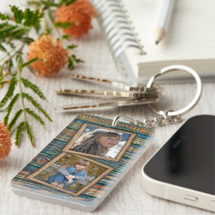 Porte-clefs Photographies personnalisées sur motif de planches