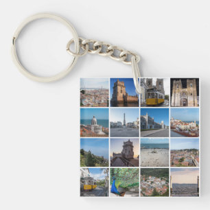 Porte-clefs Photos de Lisbonne en mosaïque, Portugal