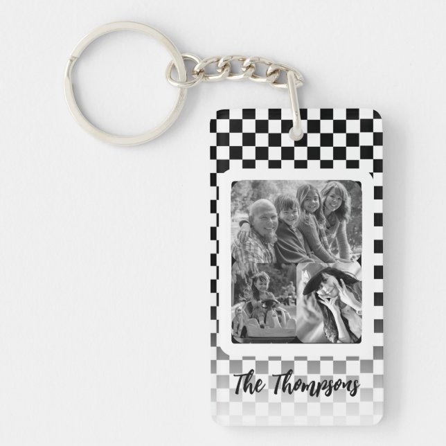 Porte-clefs Photos multiples noir et blanc (Devant)