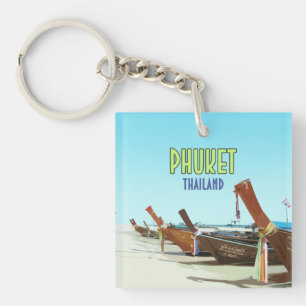 Porte-clefs Phuket Thaïlande Tropical Beach Porte - clé Vintag