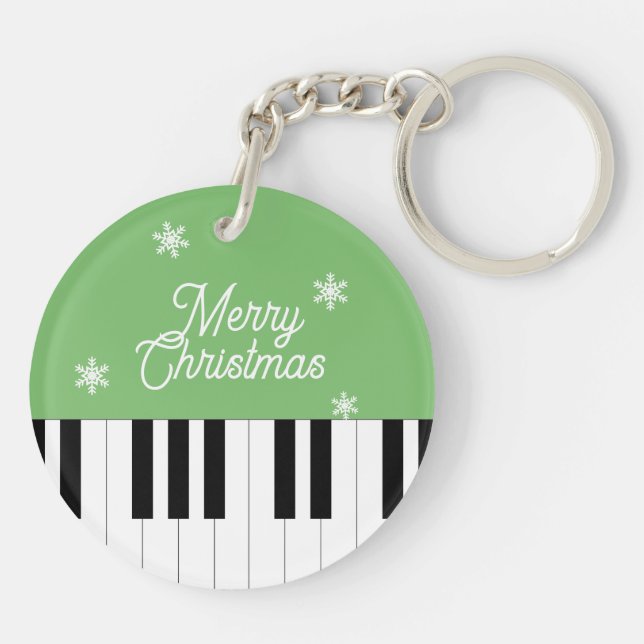 Porte-clefs Piano Key Jingle Bell Joyeux Noël Rouge Vert (Dos)