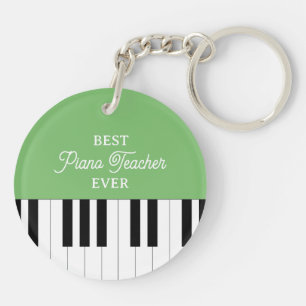Porte-clefs Piano Key Meilleur Enseignant Piano Ever Noël Vert